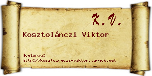 Kosztolánczi Viktor névjegykártya