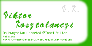 viktor kosztolanczi business card